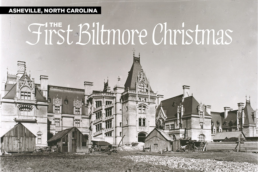 Biltmore 1895. George Vanderbilt hired architect Richard Morris Hunt and landscape architect Frederick Law Olmsted for this massive project. This image shows some of the construction shops located on what is today the Esplanade.