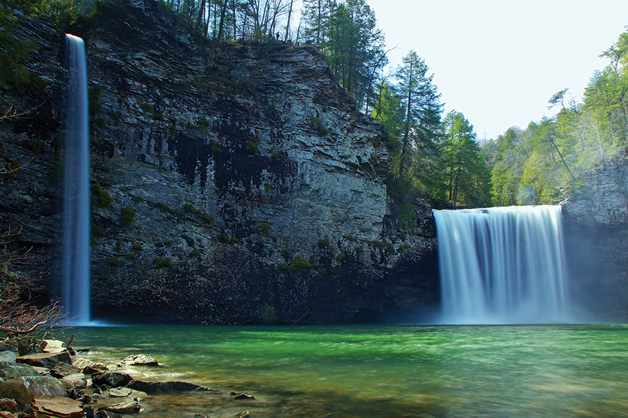 Fall Creek Falls State Resort Park is home to four waterfalls.