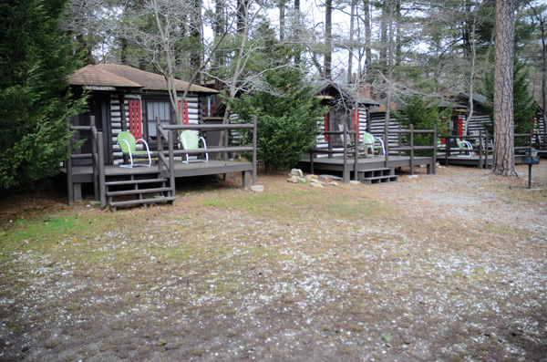 The Log Cabin Motor Court, dating to 1929, offers 19 cabins of 200-500 cozy square feet.