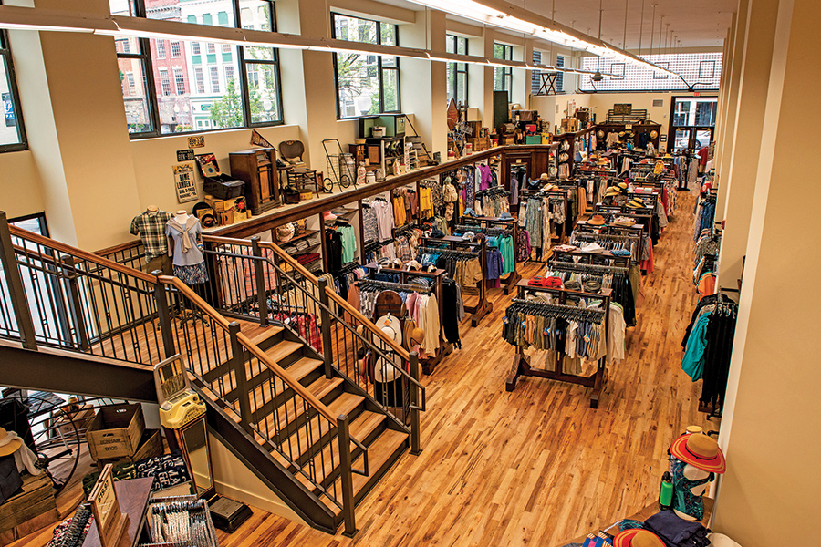 This image of the Roanoke, Virginia, store provides a strong view of the the variety of products available for purchase at Mast General Stores.