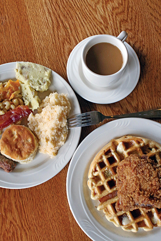 The build-your-own brunch buffet offers up a range of choices.