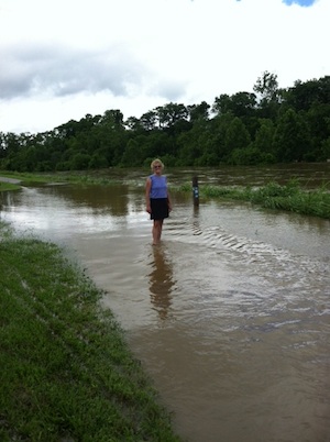 Gail near the eastern end of the Roanoke section of the Roanoke River Greenway, 7/4/13.