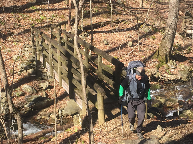 The sturdy bridges are part of what makes the Apple Orchard Falls Trail a beauty.