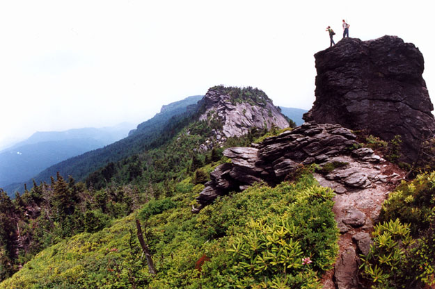 Hikers tackle the ridges on Grandfather Mountain, in Linville, N.C.