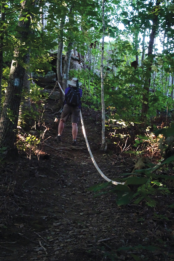 Ropes are helpful at some ascents along the trail.