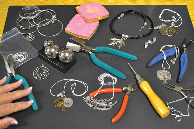 In addition to her kilns, Parker uses a variety of molds and hand tools.