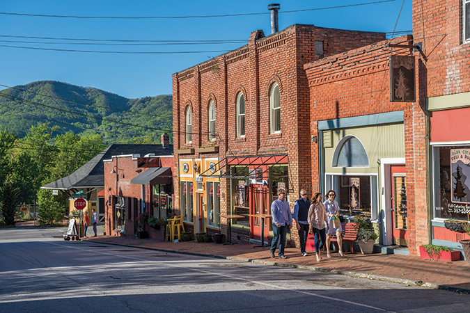 Shop in Black Mountain, North Carolina after a day at Chimney Rock State Park.