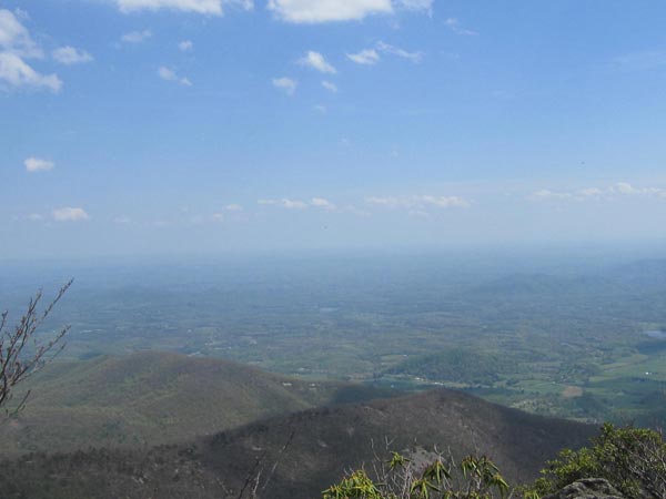 From the 4,071-foot viewpoint of Mt. Pleasant, the flattening-out geography of Virginia looking eastward reveals itself in pretty patterns of land use.