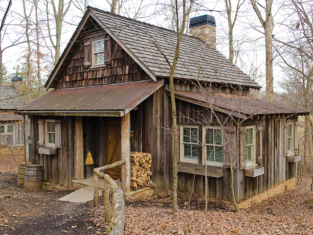 Each cabin has a covered porch that extends the living space into the outdoors.