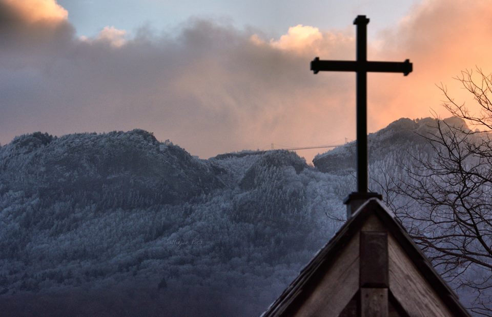 A heavenly sunrise this week over Grandfather Mtn.