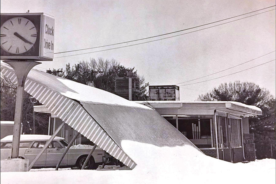 A January Blizzard pounded Upstate, South Carolina, including The Clock Drive-In.