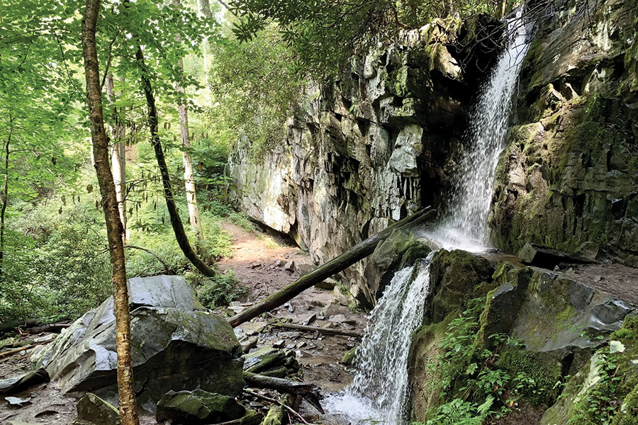 Baskins Creek Falls, Gatlinburg, Tennessee, is a relatively sparsely visited falls in the Smokies.