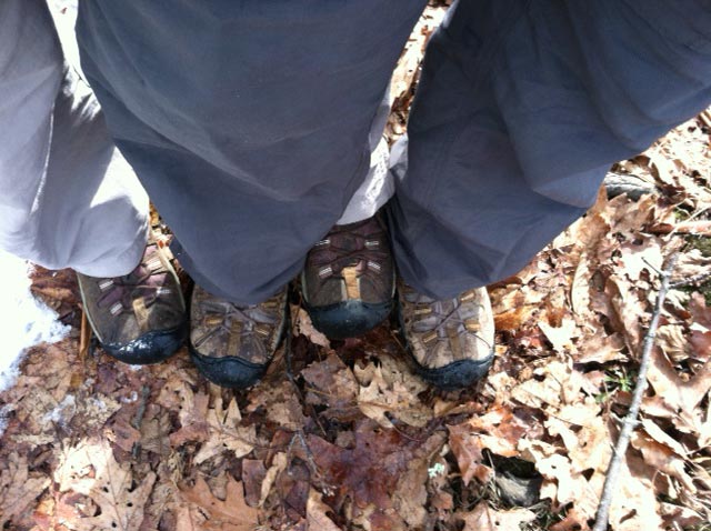 Awww, they got matching hiking shoes.