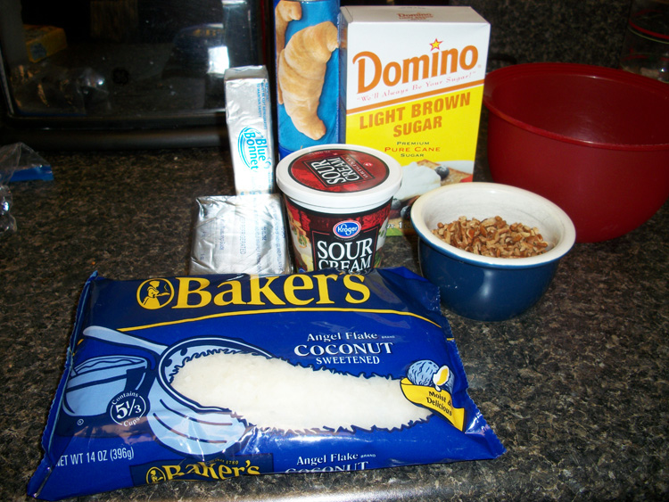 All the ingredients needed for the Praline Crescents