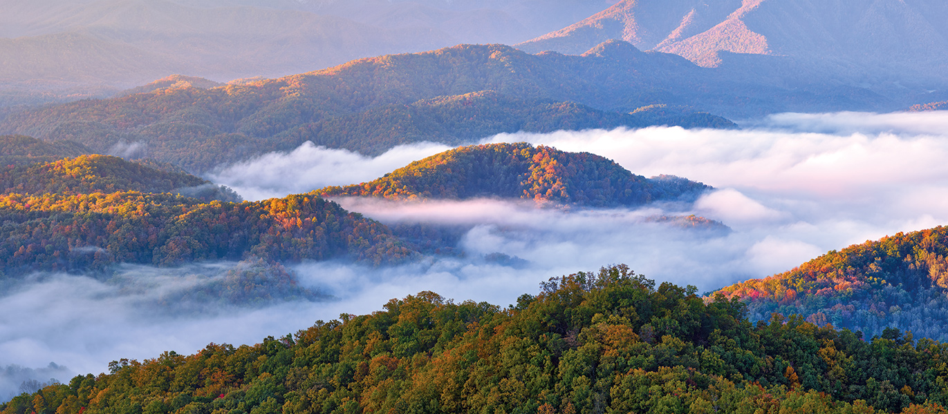 This view of Wear Cove is from the recently completed section of the Foothills Parkway, Great Smoky Mountains National Park.