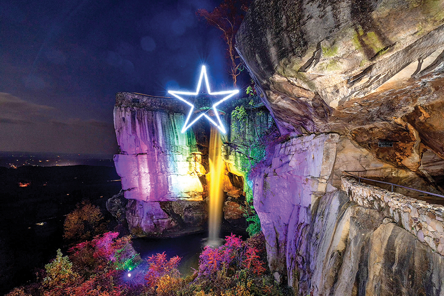 Rock City, at Lookout Mountain, Georgia, explodes with two million holiday lights.