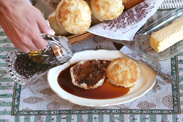 Side lesson: “Sorghum is not molasses, although many people will argue with you over that,” says Fred Sauceman. “Molasses is a by-product of the making of sugar, and sugar cane simply will not grow in the mountain South.”