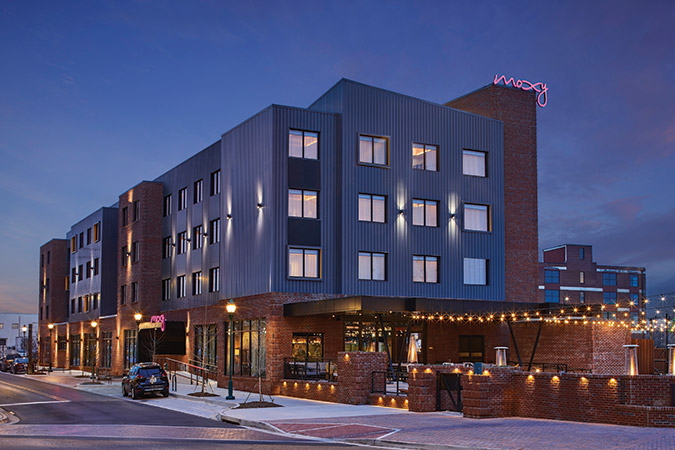 The Moxy Hotel is a new addition to the skyline of Chattanooga, Tennessee.