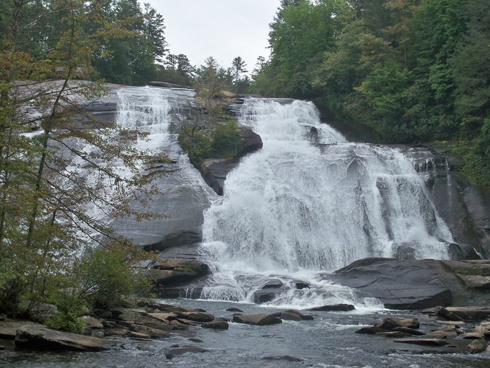 High Falls in the Dupont State Forest near Brevard, NC. One of the big ones around. Fairly easy hike of a mile or so gets you to the base.