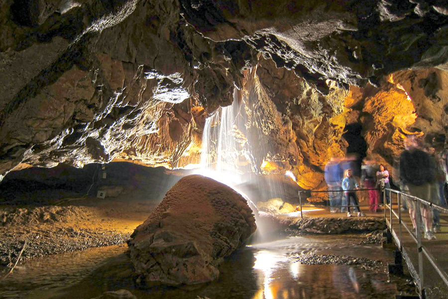 Tuckaleechee Caverns is home to the eastern U.S.’s longest underground waterfall, at 210 feet.
