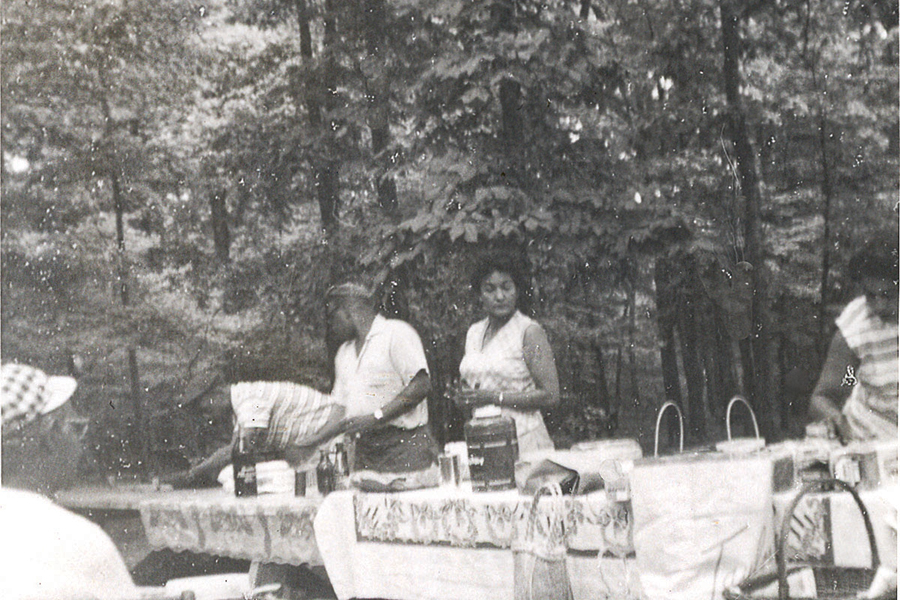 Shared food was a central part of Green Pastures gatherings, which some weekends drew more than 1,000 visitors.