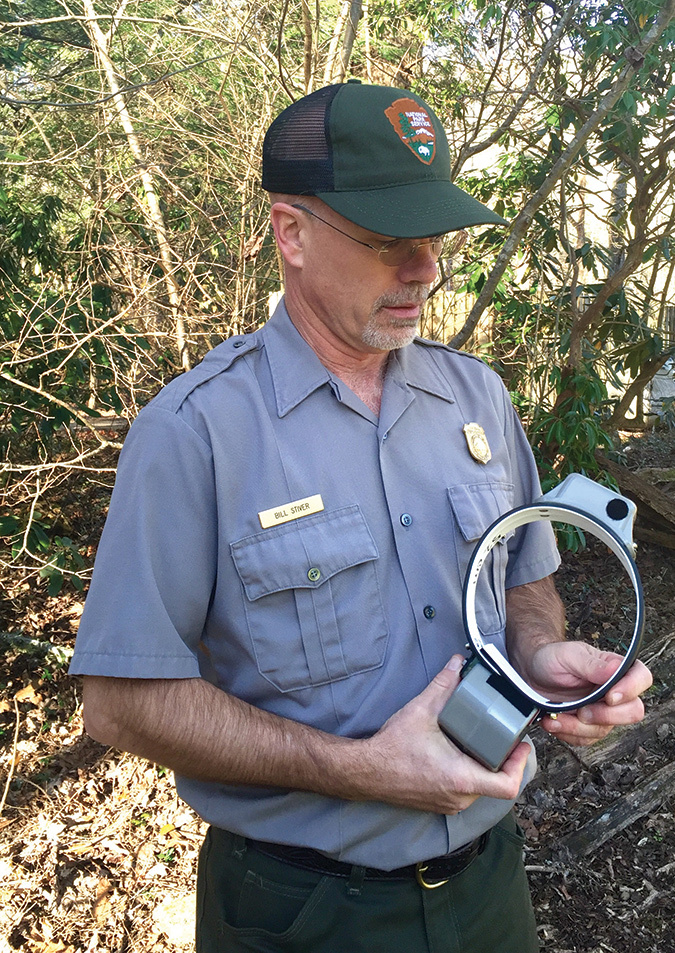 GPS collars such as this one have established that most of the bears in Great Smoky Mountains National Park leave the park at some point.