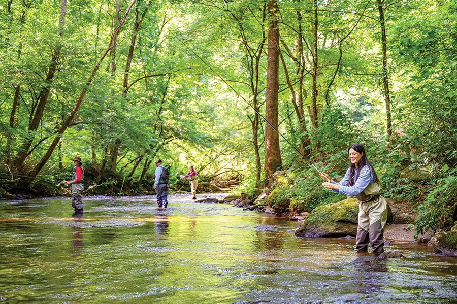 The Tuckasegee River offers great fishing.
