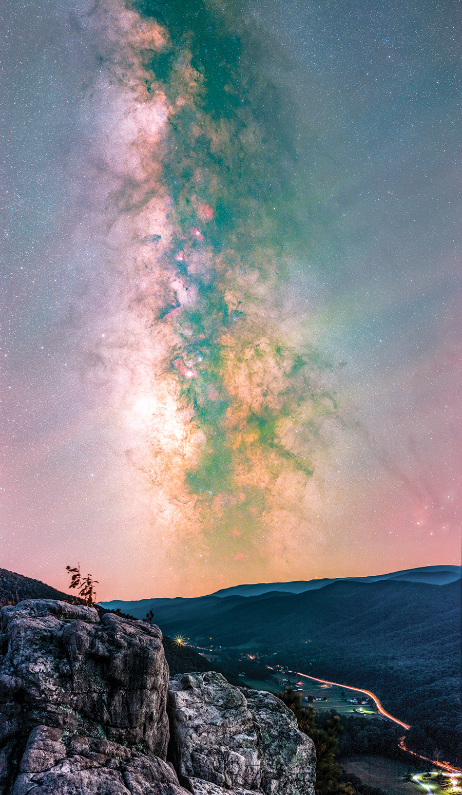 "Hiking the 2 miles to the top of Seneca Rocks with 60 pounds of camera gear is challenging, but I knew it would be a great location to shoot a tracked vertical panorama of the Milky Way. I used one of my first lenses—the trusty 50mm f1.8. It’s light. It’s fast. It’s sharp." —Dave Green