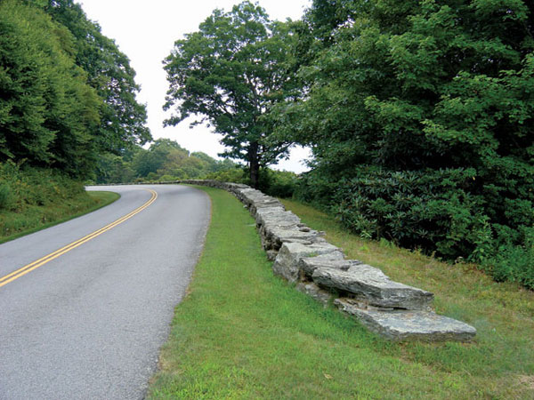 Stone Guardrail on the Blue Ridge Parkway