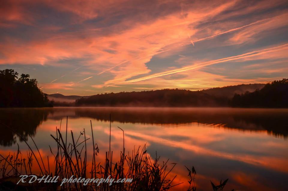 Sunrise at Julian Price Lake.