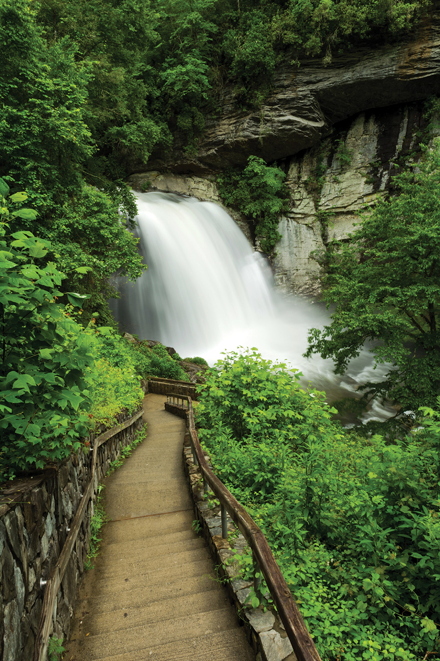 North Carolina’s Forest Heritage National Scenic Byway includes a view of Looking Glass Falls.