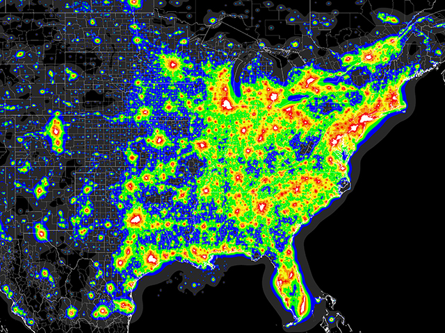 Light pollution is a major challenge for all astronomers, especially on the eastern side of the country. Try finding a "cool" spot near you for the best results.