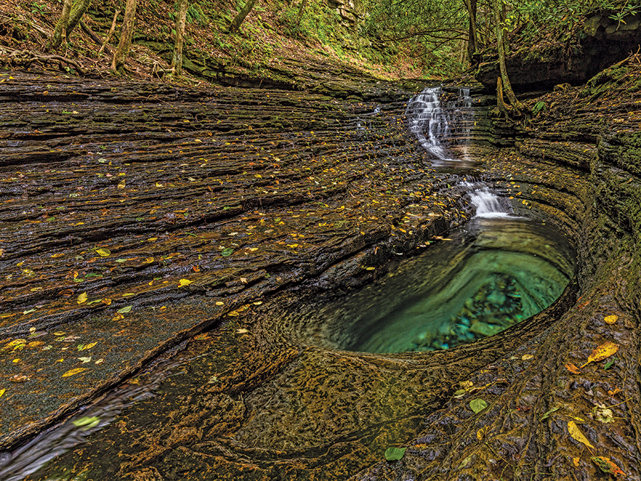 Devil’s Bathtub, near Fort Blackmore, Virginia. The 4-mile round-trip walk takes you to a spot where Devil’s Fork sometimes has too much water for the “bathtub“ effect.