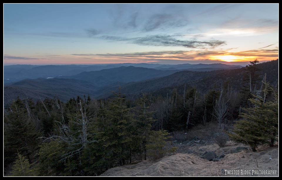 After a very cold winter season, the road to Clingman's Dome - the highest summit in the Smokies - is now open. Here's the scene that unfolded yesterday evening from the visitor's center atop the mountain.

Feel free to share, and have a great Easter weekend!