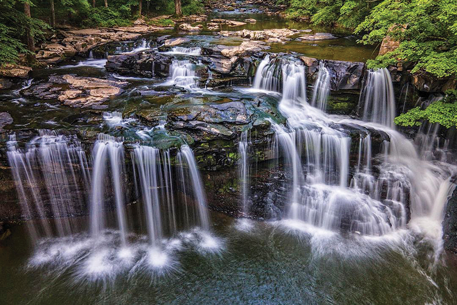 Brush Creek Falls’ 30-foot tumble is easily accessible.
