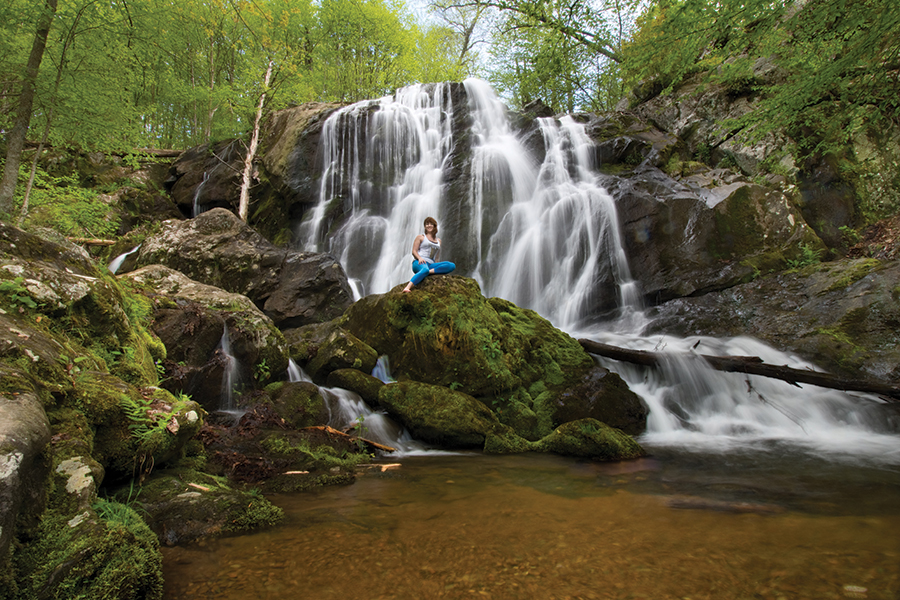 Virginia’s Dark Hollow Falls is just off the Skyline Drive at milepost 50.7.