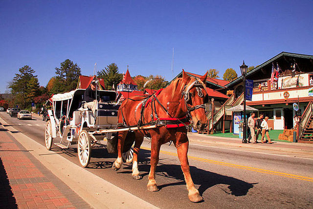 Horse and carriage rides are part of the old-world appeal of Alpine Helen.