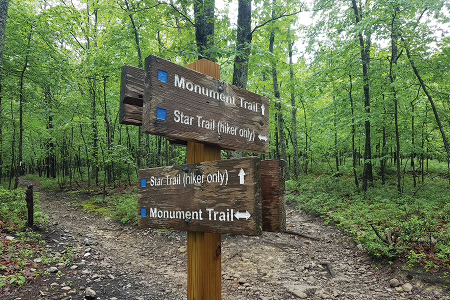 Mill Mountain's trails are well-signed and include the city's old "loop road" through a former tollgate.