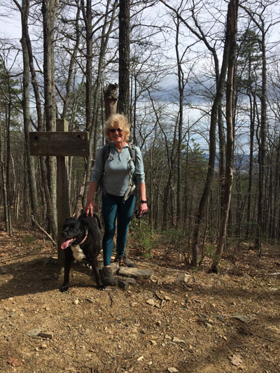 April 1: A girl and her dog at Carvins Cove.
