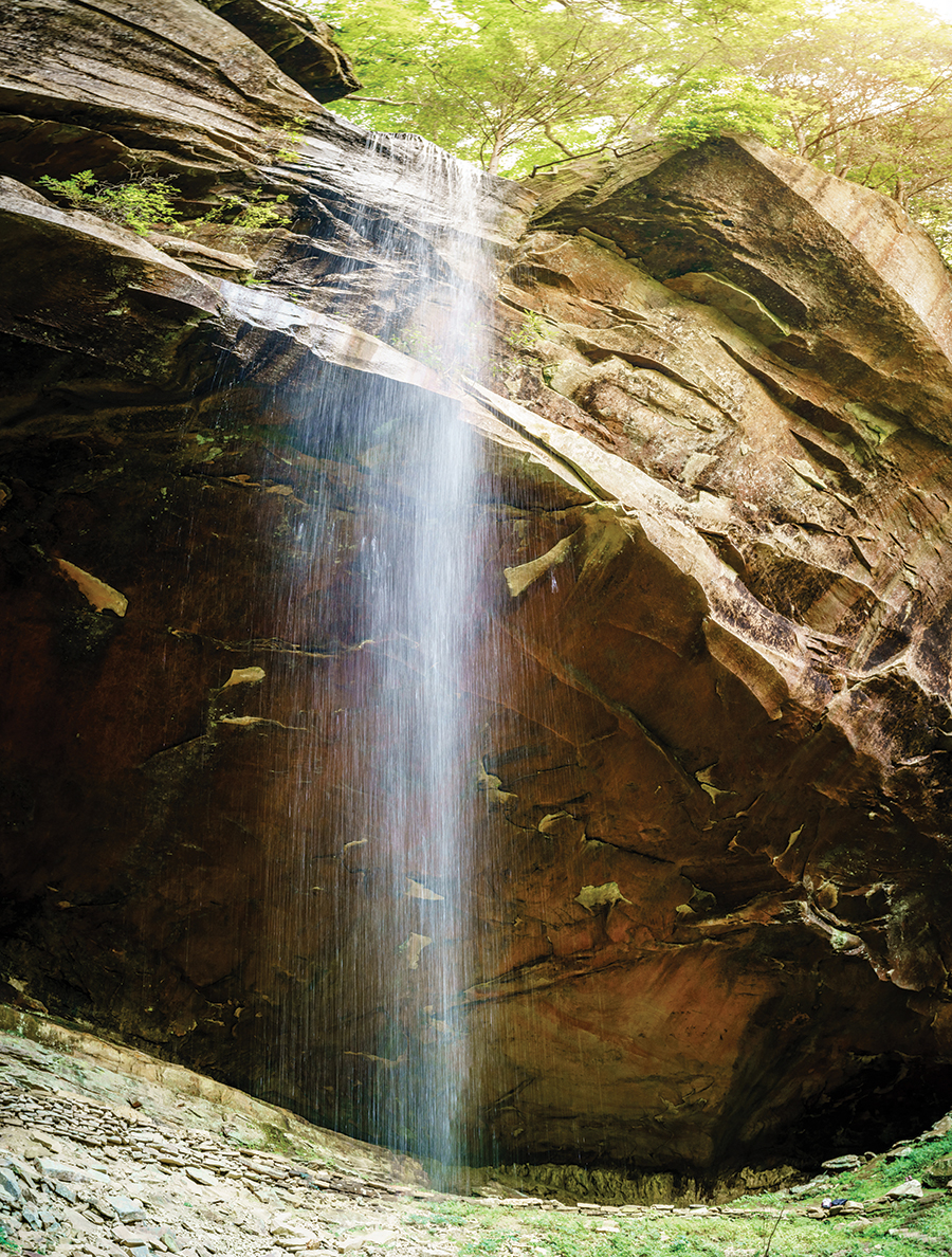 Kentucky’s Yahoo Falls offers a cave behind the 133-foot cascade.