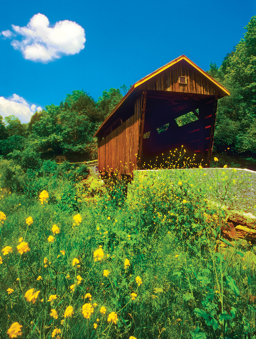 Indian Creek Covered Bridge, built in 1903, is a lure along West Virginia’s Farm Heritage Road.