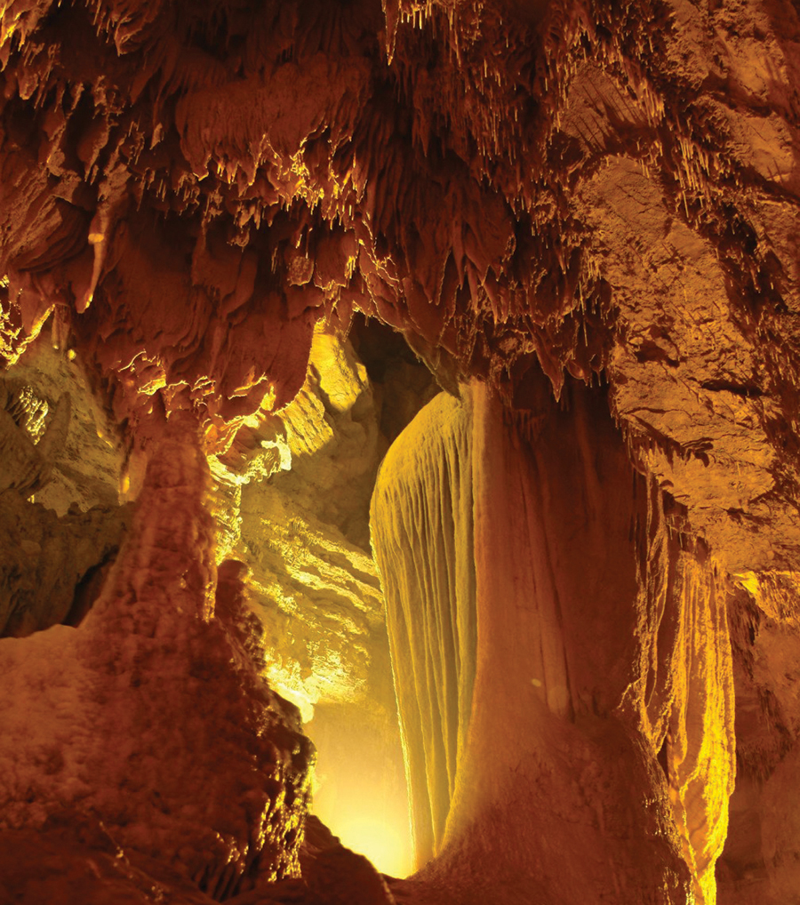 Lost World Caverns, at Lewisburg, West Virginia, is home to spectacular formations as well as a natural history museum back above ground.