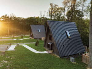 At Coopers Rock State Forest, new Stargazer cabins invite guests to look up through skylights and telescopes.