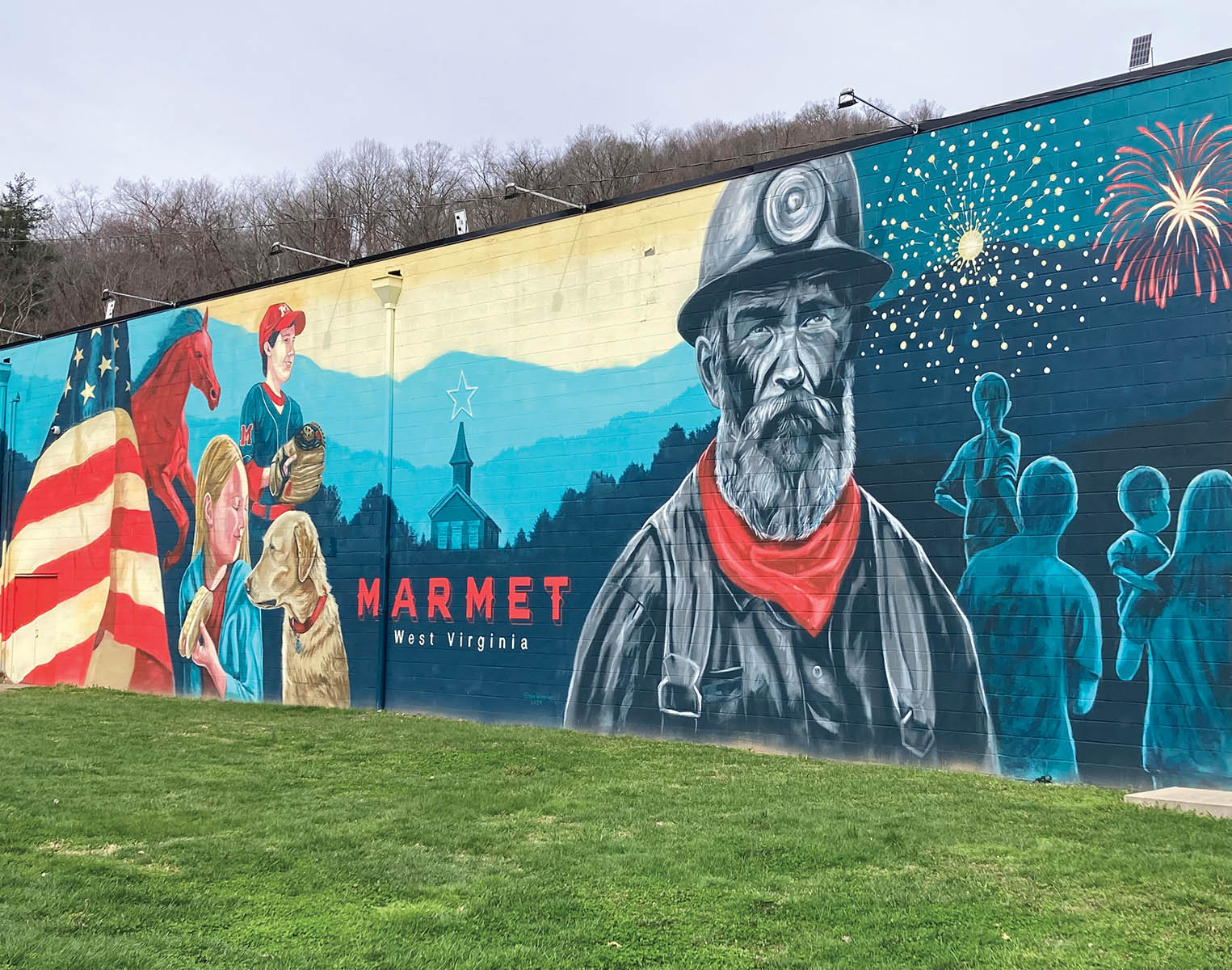 Mural at the George Buckley Community Center in Marmet, starting point of the Miners’ March.