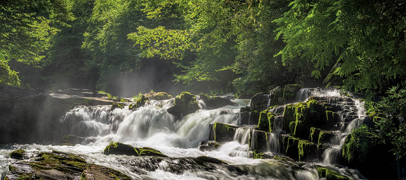 Nantahala Cascades is a picturesque roadside stop along Wayah Road in Western North Carolina. From the photographer: “It’s located just below a kayak put-in on the Nantahala River, making it a perfect stop for adventurous paddlers.” Photo by Tom Moors