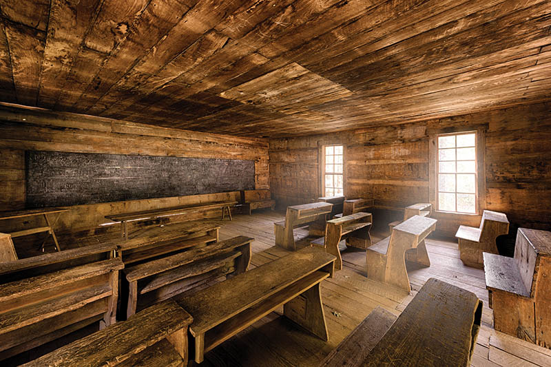 The one-room Little Greenbrier schoolhouse was built in 1881.
