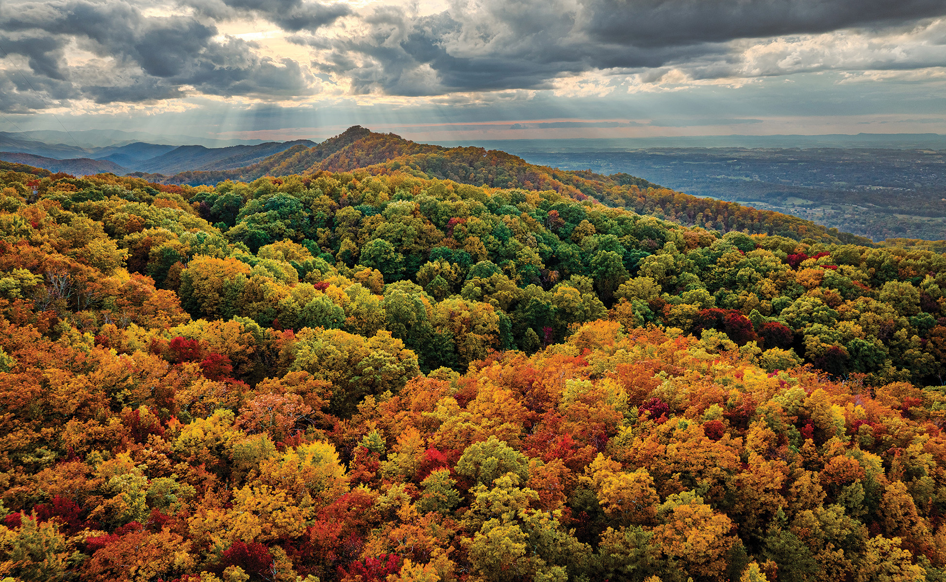 Named for its buffalo-hump silhouette, 725-acre Buffalo Mountain Park sits just south of downtown Johnson City, Tennessee, and features 20 miles of trails and stunning views. Photo by Jay Huron