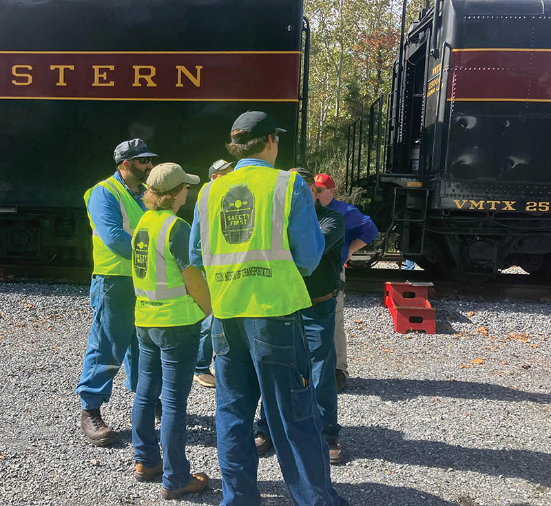 The train crew consists of almost all volunteers, many of whom are affiliated with the Virginia Museum of Transportation. Photo by Ginny Neil.