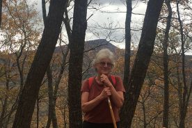 Lunch time on Brushy Mountain with McAfee Knob visible across the valley.