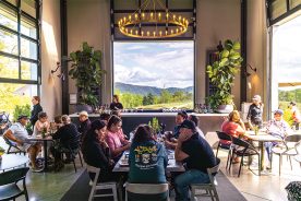 On June 20 at the Marked Tree Vineyard, the sun rises and sets on opposite sides of the tasting room.